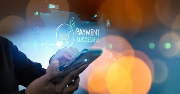 An abstract graphic depicting money movement